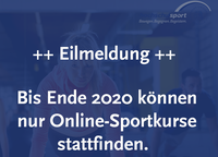 Nur Online-Sportkurse bis Ende 2020